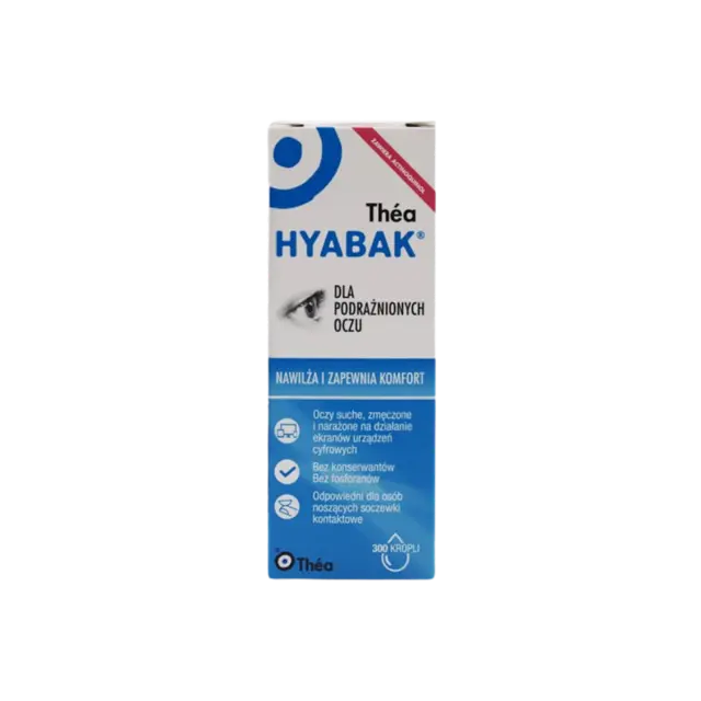 Thea Pharma Hellas Hyabak Daily Οφθαλμικές Σταγόνες με Υαλουρονικό Οξύ για Ξηροφθαλμία 10ml