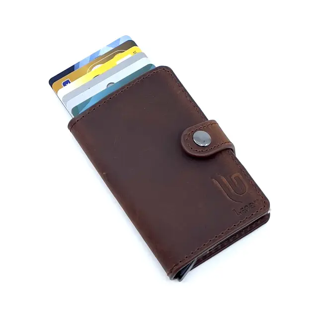 Δερμάτινο Πορτοφόλι Χρώμα Cognac RFID 2