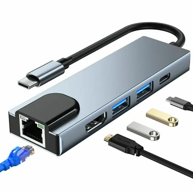 Hub 5in1 Tech-protect V3 Gray 2
