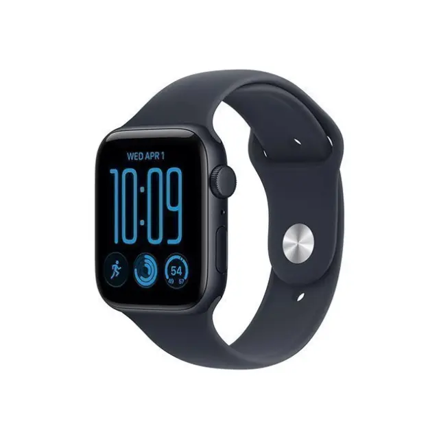 Apple Watch SE 3 GPS & Cellular 44mm Midnight Aluminium Case with Navy Blue Sport Band M/L (MJLT4MP/A) 2