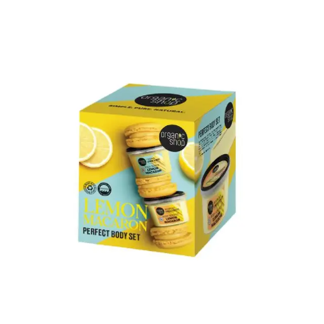 Organic Shop Promo Lemon Macaron Firming & Mint Body Scrub 250ml & Modeling Lemon & Clementine Body Souffle 250ml Απολεπιστικό Σώματος για Σύσφιξη με Λεμόνι & Μέντα & Σουφλέ Σώματος για Σμύλευση με Λεμόνι & Κλημεντίνη