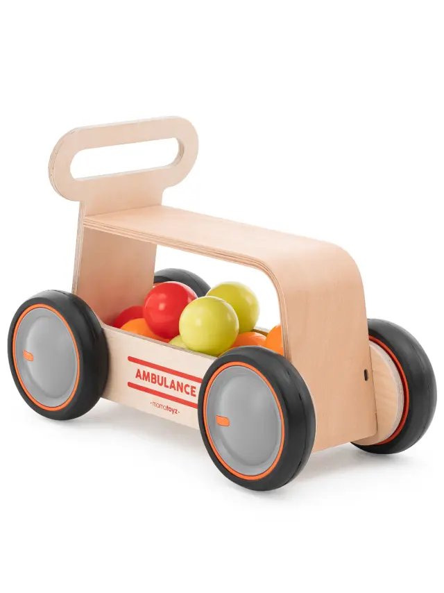 Mamatoyz - Περπατούρα DriveMe Wood Ambulance - 8683723300330 3