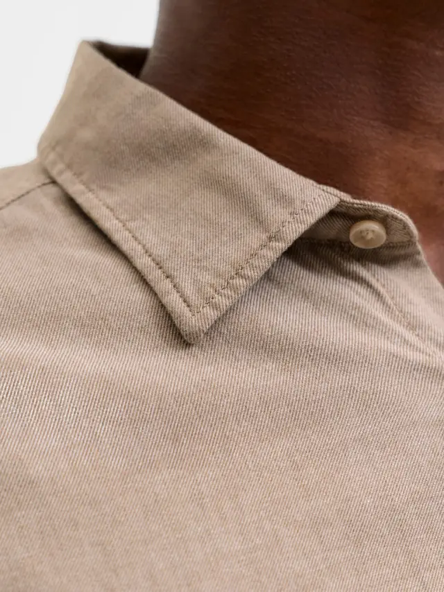 JJEFIELD MELANGE SHIRT LS SN - Oatmeal 3
