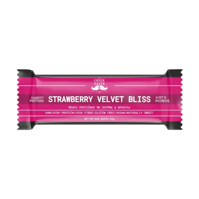 Strawberry Velvet Bliss No Guilt Protein Dessert – myGreekTaste – 60gr 5214002412913