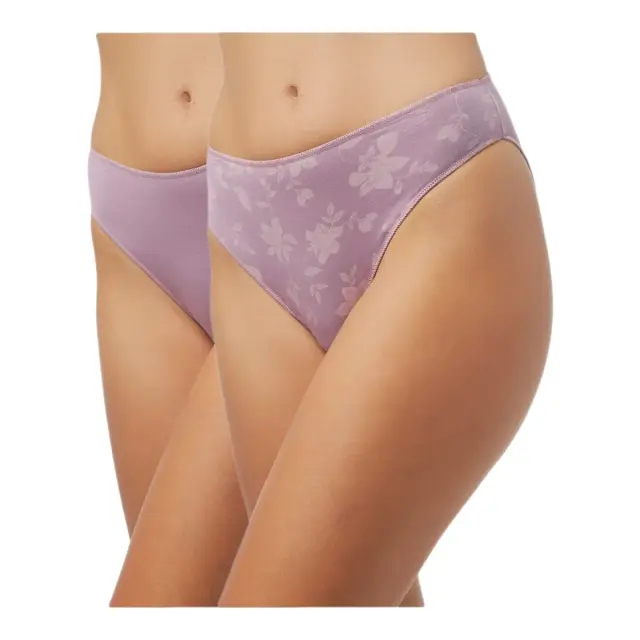 Minerva Γυναικείο Slip Modal Fimelle - Διπλό Πακέτο, Χρώμα Μωβ-Floral - S