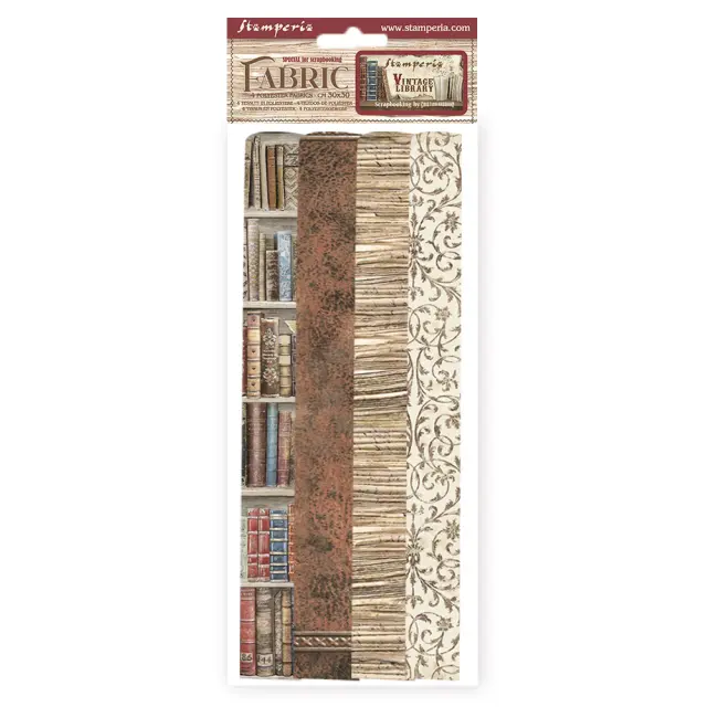Τυπωμένο ύφασμα Stamperia, 30x30cm, 4τεμ. Vintage Library