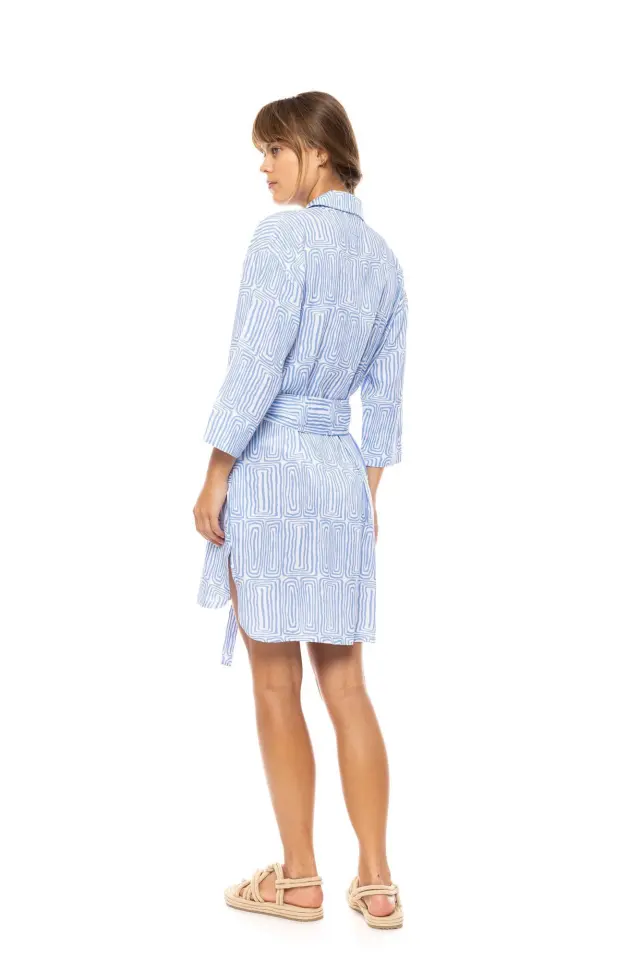 Beachwear B555 Ice Blue Geo Pink Label 3