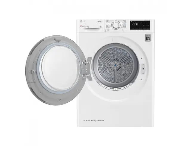 Στεγνωτήριο Ρούχων LG RH80V3AV6N με Αντλία Θερμότητας, Dual Inverter, Wi-Fi, χωρητικότητα 8kg και ενεργειακή κλάση D - White RH80V3AV6N 2