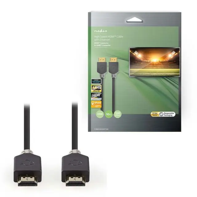 Καλώδιο Premium High Speed HDMI with Ethernet, HDMI αρσ. - HDMI αρσ. 10m.