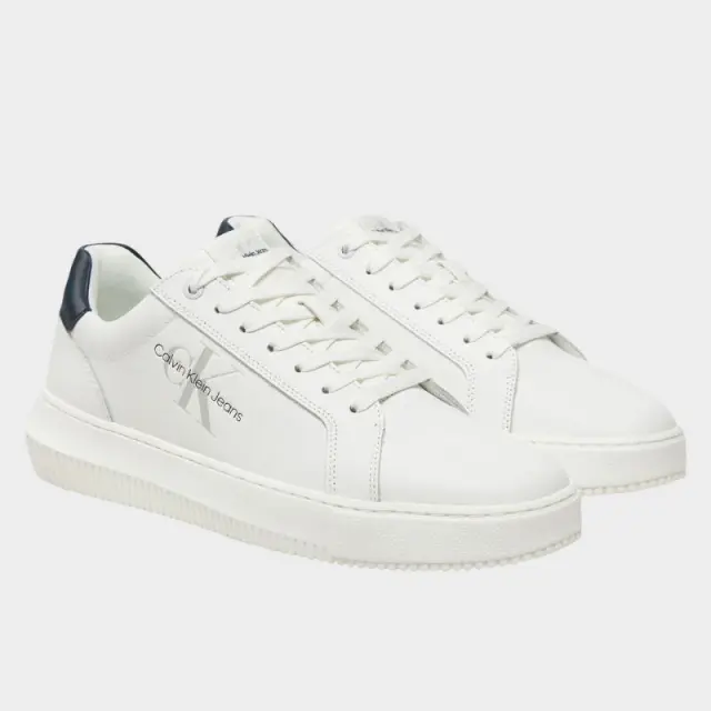 Calvin Klein - Cupsole Mono Lth Ανδρικά Chunky Sneakers YM0YM00681-YAF Λευκό - 45 2