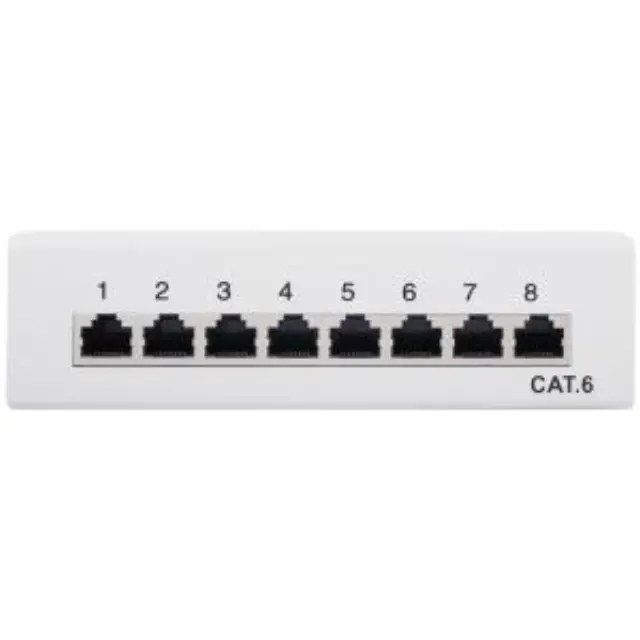 Patch panel κατηγορίας CAT 6 STP, 8 θυρών σε γκρι χρώμα. 2