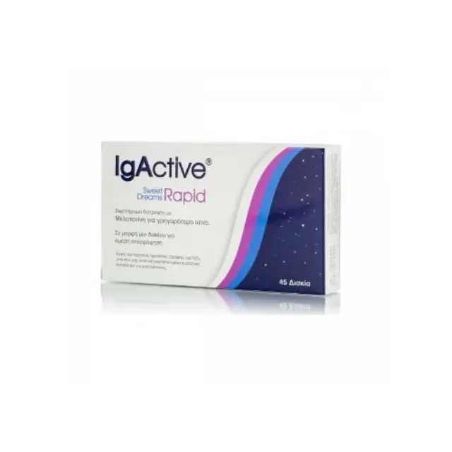 IgActive Sweet Dreams Rapid Συμπλήρωμα Διατροφής με Μελατονίνη 1mg, 45 μίνι δισκία