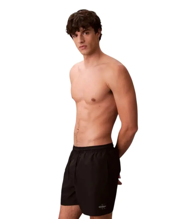 Calvin Klein - Ανδρικό Μαγιό Σορτς Medium Drawstring Monogram LV00N61045-UB1 Μαύρο - L 2