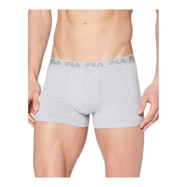 FILA Ανδρικό Boxer Classic Logo - Διπλό Πακέτο, Χρώμα Grey Heather 2