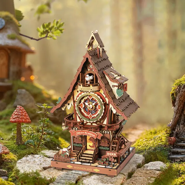 Robotime Ξύλινη Μηχανική Κατασκευή Cuckoo Clock LC901C 2