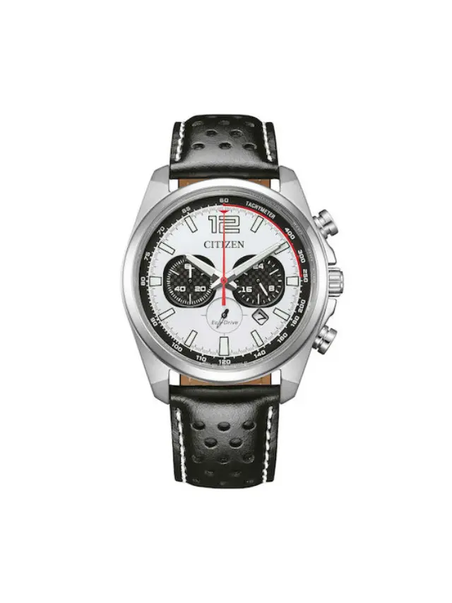 Citizen Eco Drive, Men's Chronograph Watch, Black Leather Strap CA4640-09A