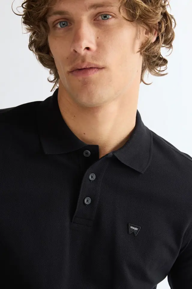 Wrangler Ανδρική Pique Polo Mπλούζα 112387207 – Black - XXL 3