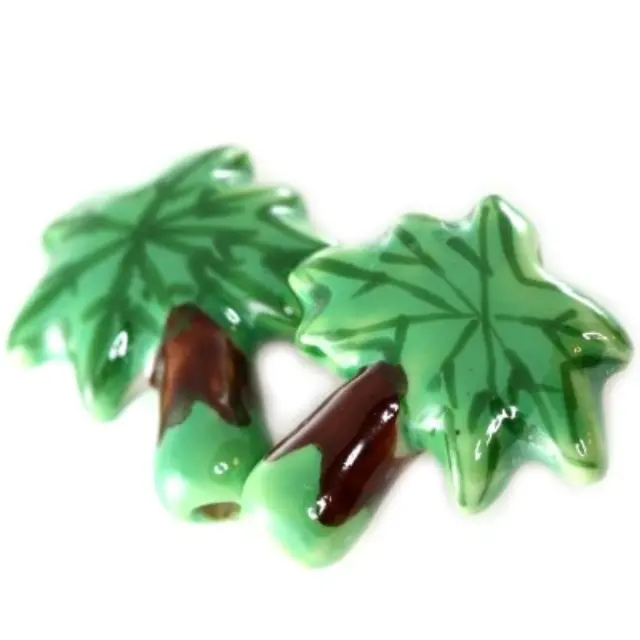 Χάντρα Porcelain Palm Tree 21x22mm - 5 τεμ