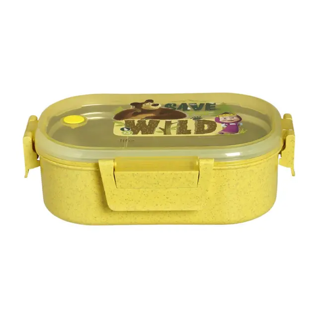 Ecolife Ανοξείδωτο Φαγητοδοχείο Με Χώρισμα 900ml 'Masha - Save The Wild' Κίτρινο 33-BO-9000 3