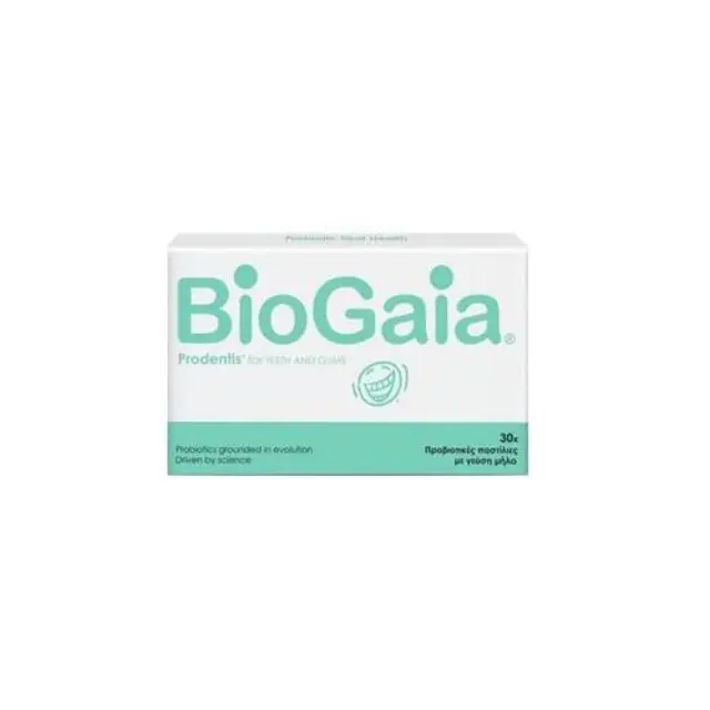 BioGaia Prodentis For Gums & Teeth Probiotics Προβιοτικές Παστίλιες με Γεύση Μήλο για Υγιή Δόντια και Ούλα, 30τμχ