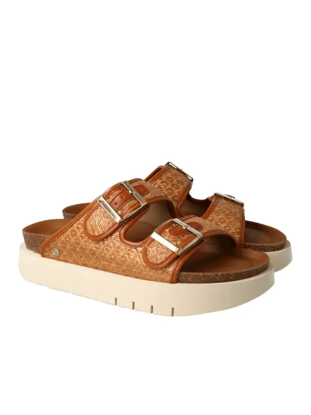 Genuins Πέδιλα Γυναικείο PETA vegan Καφέ GEN/HAWAII PLATFORM G106363 R/CAMEL 3