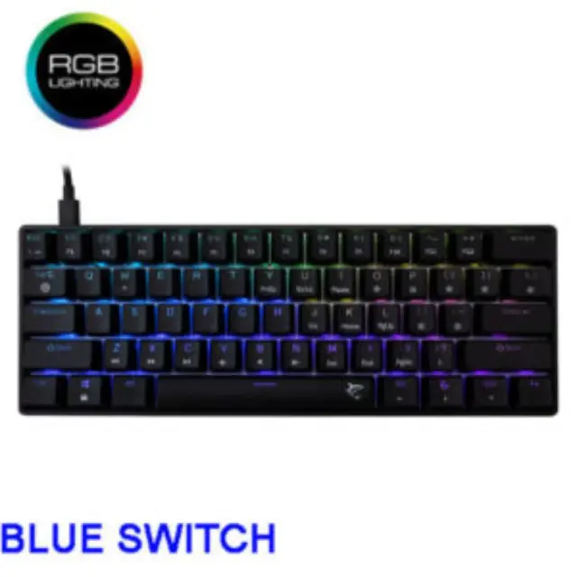 WHITE SHARK Shinobi 2 MECHANICAL KEYBOARD 60% BLUE SWITCH GK004121 BLACK