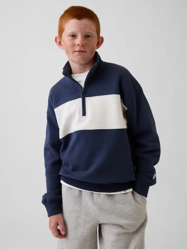 Παιδικό Φούτερ VintageSoft με Quarter-Zip Vintage navy