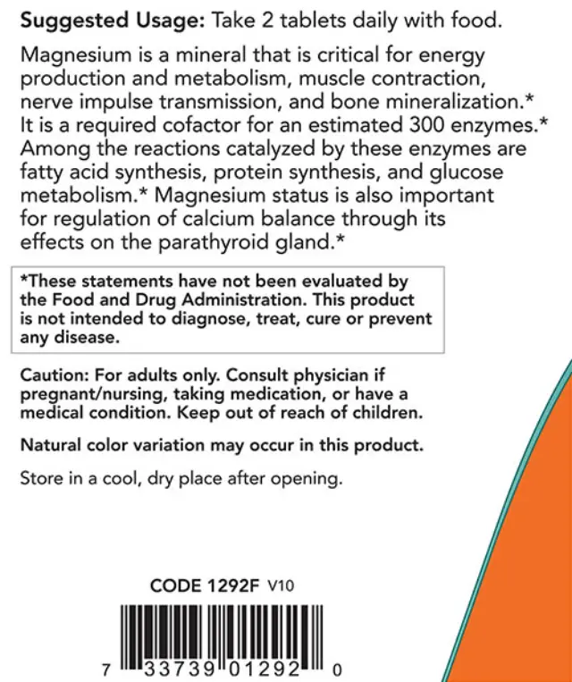 Now Foods Magnesium Citrate 200 mg 250 Tablets 3