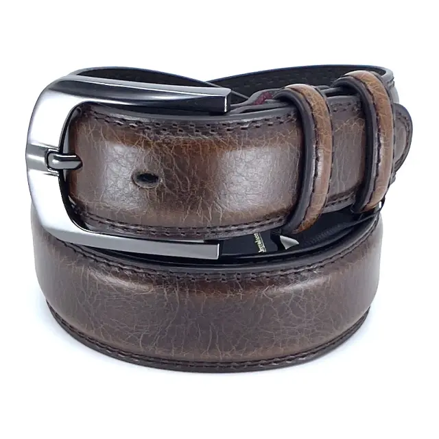 Καφέ Δερμάτινη Ζώνη Full Grain 4 cm