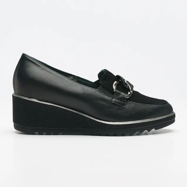 Soffice Sogno Μοκασίνια-Loafers Γυναικείο δέρμα/δέρμα Nubuck Μαύρο ASS/23121 NERO