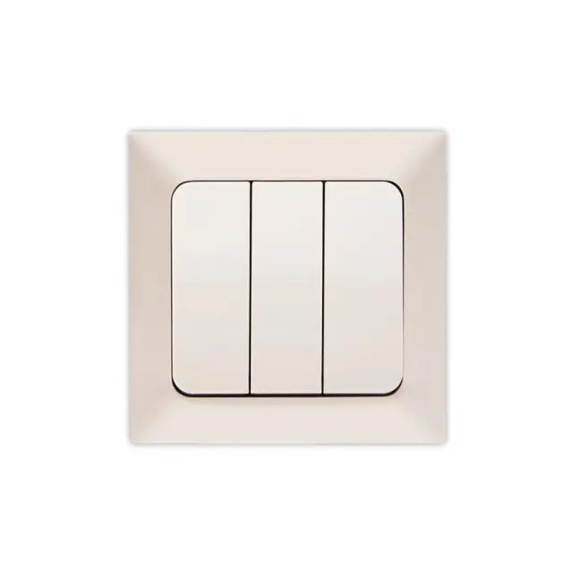 Διακόπτης Τριπλός Μπεζ 8.2x8.2x3.5cm