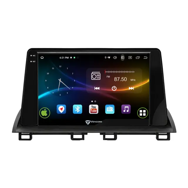 VenCore Οθόνη Multimedia Android 15 9" 9109A MTK6762 Octa-Core 2GB/32GB IPS με Πρόσοψη, CarPlay, Android Auto και Υποστήριξη Κάμερας Οπισθοπορείας AHD για Mazda 6 2008-2012 – Μαύρη (3236-10007-0233B) 2