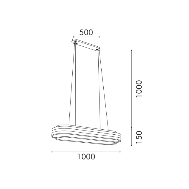 ΚΡΕΜΑΣΤΟ ΦΩΤΙΣΤΙΚΟ ACA HM251441 ΧΡΥΣΟ LED 60W 2700K-3000K-4000K IP20 L110XW36XH120CM / HM251441 3