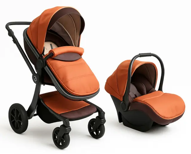 Πολυκαρότσι Μετατρεπόμενο 3σε1 με Car Seat 0-13kg Sofie Moni Orange Leather 3800146234461