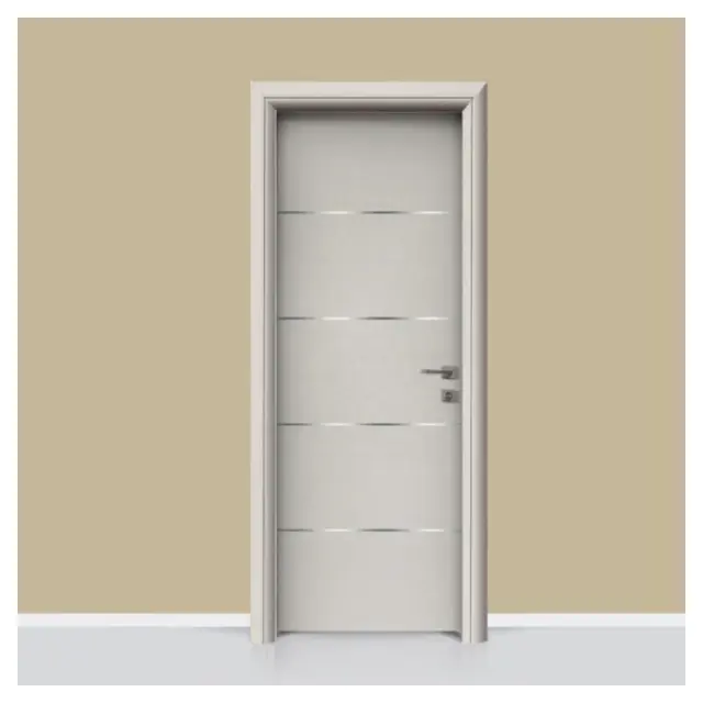 Πόρτα εσωτερική laminate με inox στοιχεία σχέδιο 01