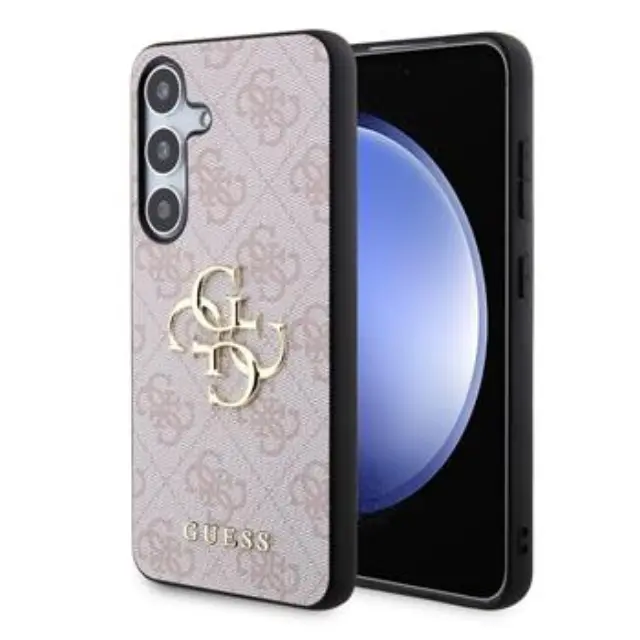 Guess PU 4G Metal Logo Case for Samsung Galaxy S24 Pink