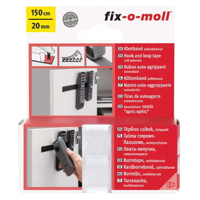 Ταινία Hook+Loop Αυτοκόλλητο Λευκό 150cmx20mm 2