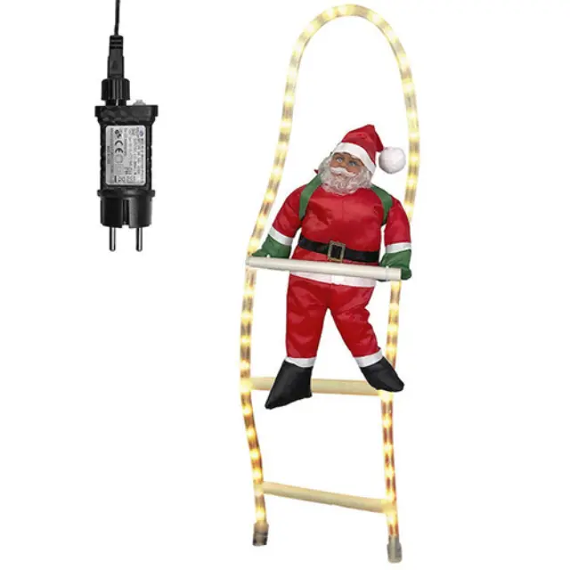 XMASfest Χριστουγεννιάτικος Φωτοσωλήνας σε Σχήμα Σκάλα με Άγιο Βασίλη Λευκό 38x1.1x1.1εκ. 1133527 93-3507