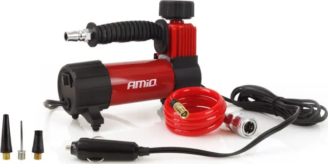 Amio ΚΟΜΠΡΕΣΕΡ ΑΕΡΑ ΕΛΑΣΤΙΚΩΝ ΜΕΤΑΛΛΙΚΟ ACOMP-05 12V 100psi 7bar 28l/min ΜΕ ΦΙΣ ΑΝΑΠΤΗΡΑ ΚΑΙΚΑΛΩΔΙΟ 300cm AMiO - 1 ΤΕΜ. 02179
