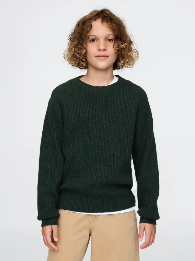 Πράσινη CashSoft Rib Crewneck Πουλόβερ green