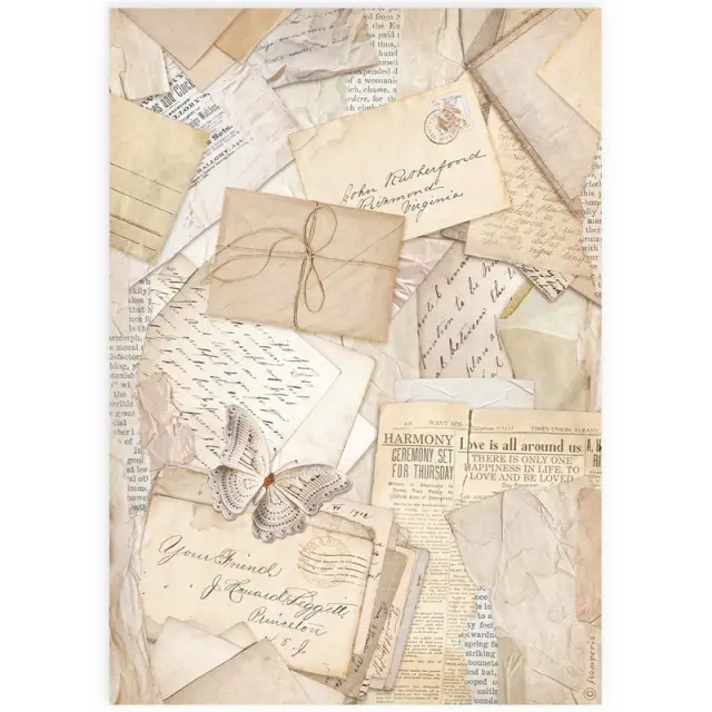 Ριζόχαρτο ντεκουπάζ Stamperia 21x29cm A4, Card postals