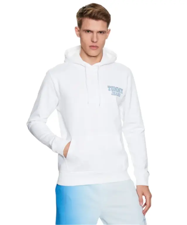Tommy Hilfiger - Ανδρικό Φούτερ με Κουκούλα DM0DM16365-YBR Λευκό - XL