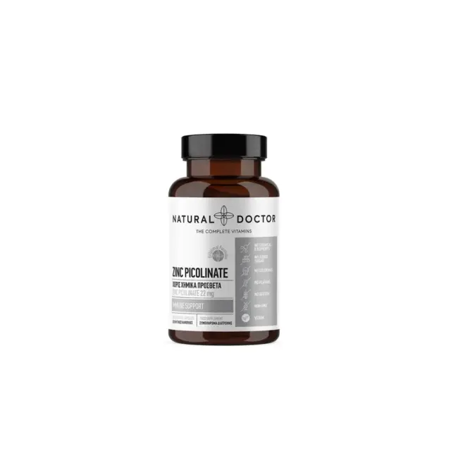 Natural Doctor Zinc Picolinate 120 caps, Συμπλήρωμα Διατροφής Ψευδάργυρου σε Πικολινική Μορφή 120 κάψουλες