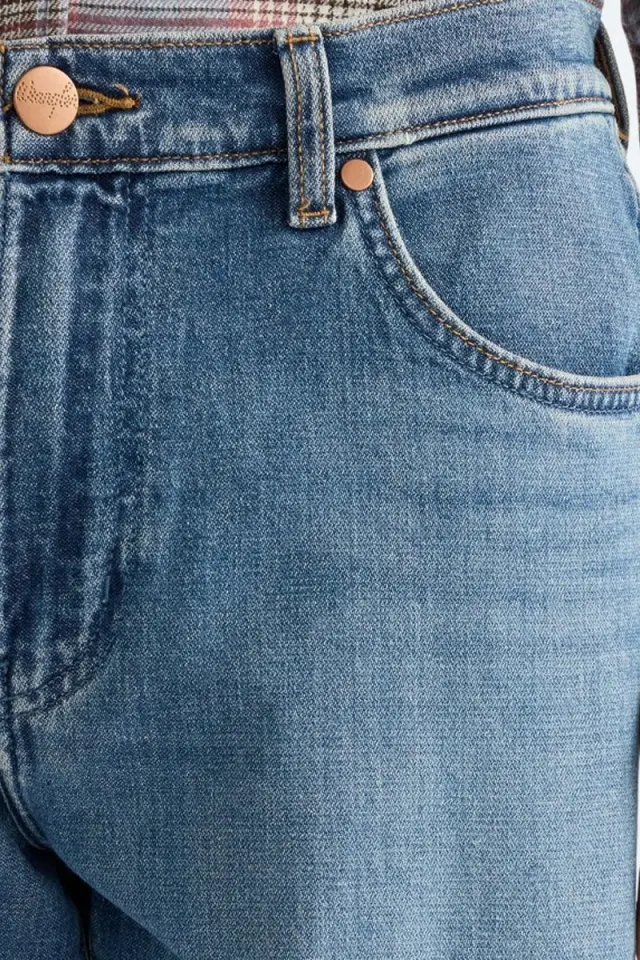 Wrangler Ανδρικό LARSTON DUSTY MOON Τζιν Παντελόνι 112386879 – Washed Blue - 30W 32L 3