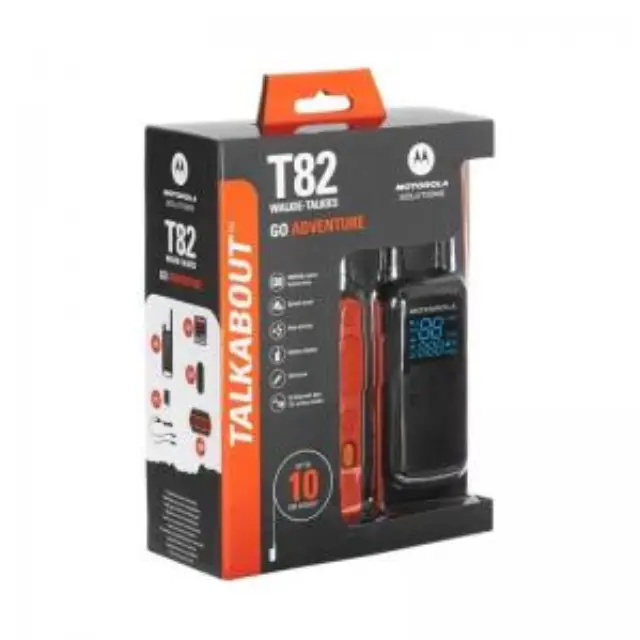 Walkie Talkie Motorola Talkabout T82 & Φορτιστής Μαύρο-Πορτοκαλί (2 τεμ.) N65629 3