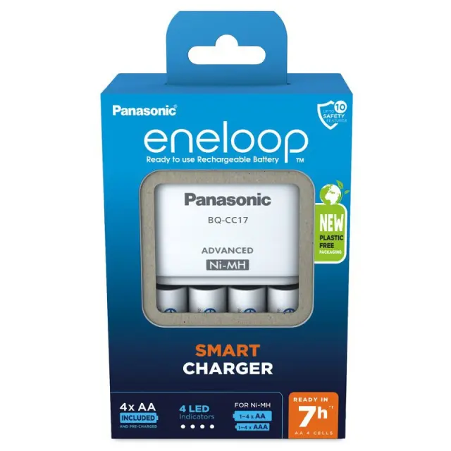 Φορτιστής Μπαταριών Panasonic Eneloop BQ-CC17 για AA/AAA με 4 ΑΑ Μπαταρίες 2000mAh 2