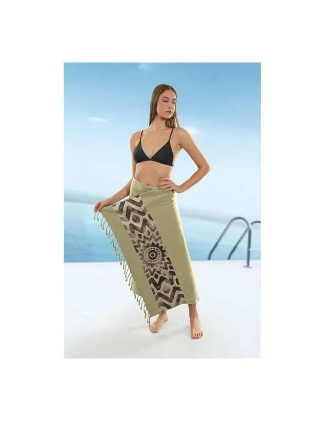 Πετσέτα Θαλάσσης Παρεό Guy Laroche Pestemal 17 Khaki 90x170