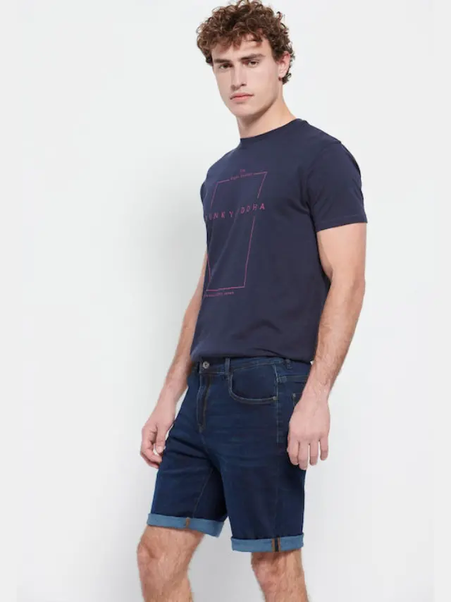 Funky Buddha Jean Shorts Navy FBM007-070-03 - 28 3
