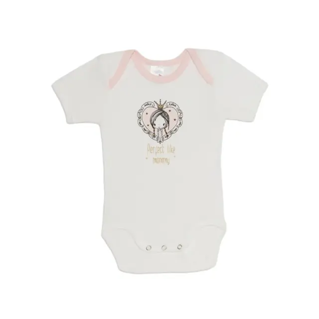 Minerva Βρεφικό Φορμάκι Κορίτσι Perfect Like Mommy - Διπλό Πακέτο, Χρώμα Λευκό-Ροζ 3