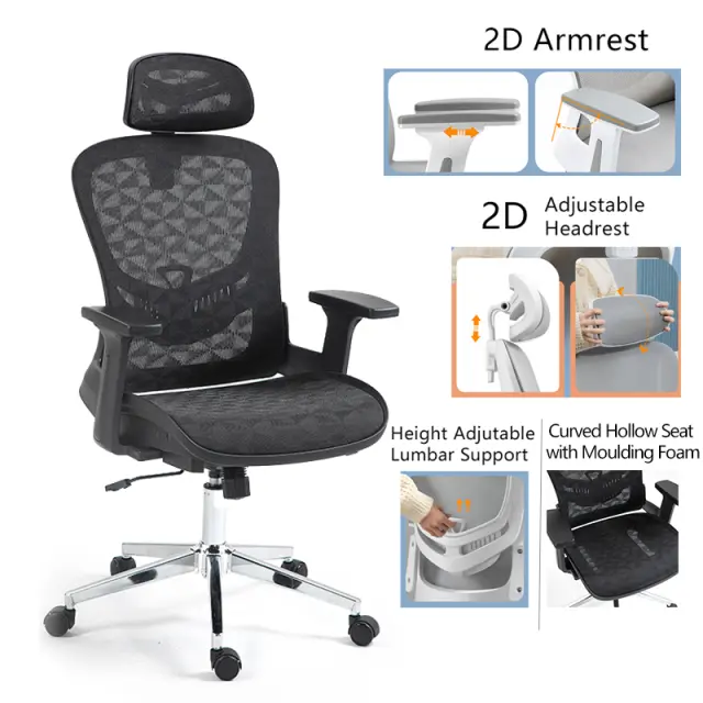 Καρέκλα γραφείου εργασίας Mergi pakoworld μαύρο mesh 62x63x120εκ 2